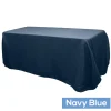 90" x 132" Rectangular Oblong 200 GSM Polyester Tablecloth - Navy Blue