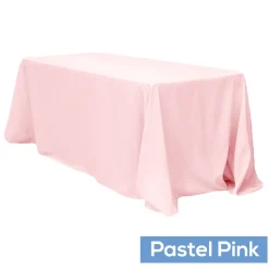 90" x 132" Rectangular Oblong 200 GSM Polyester Tablecloth - Pastel Pink