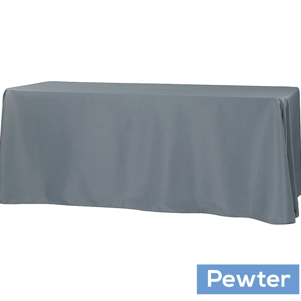 90" x 132" Rectangular Oblong 200 GSM Polyester Tablecloth - Pewter