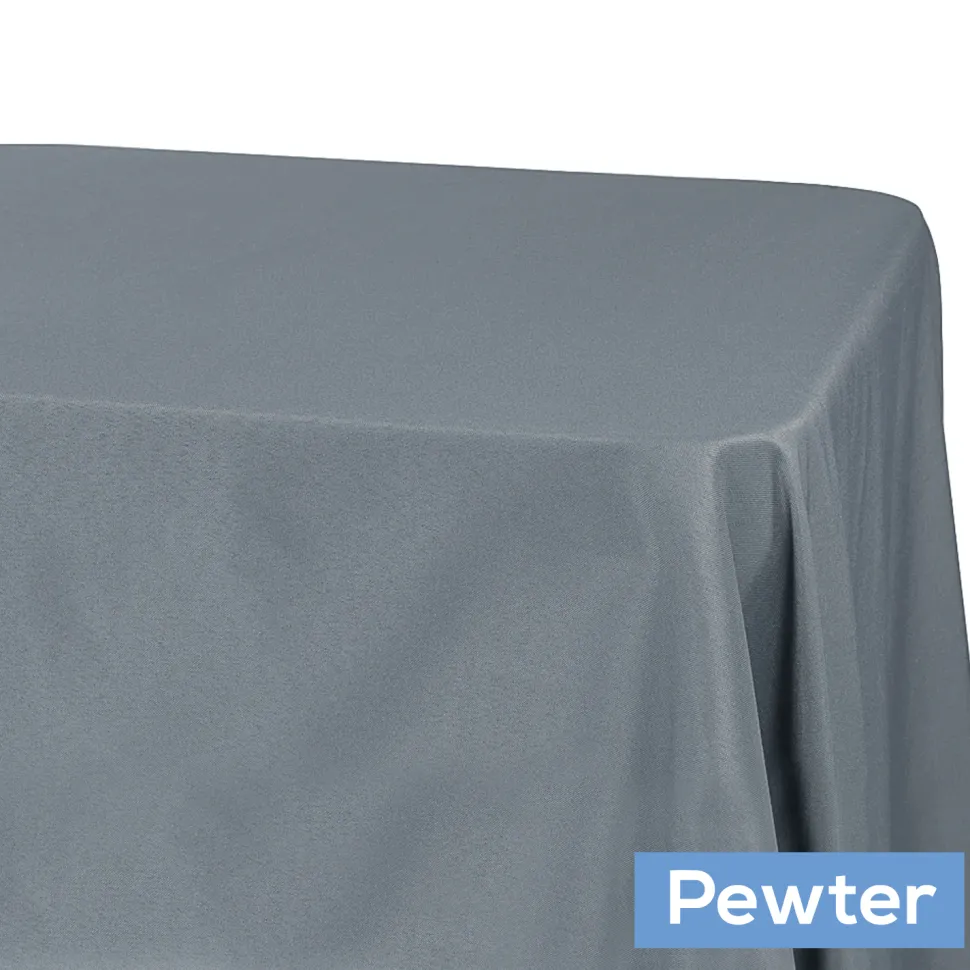 90" x 132" Rectangular Oblong 200 GSM Polyester Tablecloth - Pewter