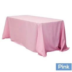 90" x 132" Rectangular Oblong 200 GSM Polyester Tablecloth - Pink