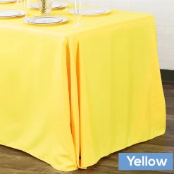 90" x 132" Rectangular Oblong 200 GSM Polyester Tablecloth - Yellow