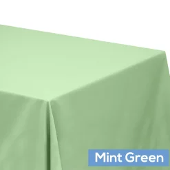 90" x 132" Rectangular Oblong 200 GSM Polyester Tablecloth - Mint Green
