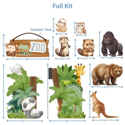 Zoo Animals Foam Core Birthday Backdrop Kit by PopScene™